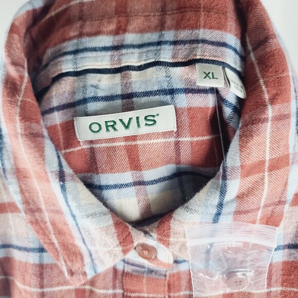Orvis Women's Multicolor Lodge Flannel Plaid Workwear Button Up Shirt Size XL - Picture 6 of 7